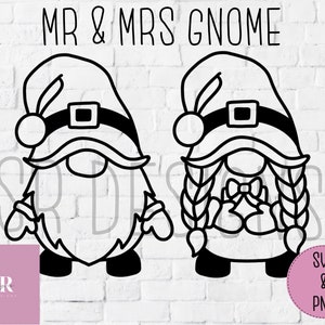 SVG: Mr & Mrs Claus gnome. Gonk svg. gnome svg. Christmas Gnome svg. Christmas Gonk svg. Layered Christmas gnome. SVG. PNG