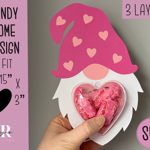 Gnome candy dome Svg. Valentines gnome svg. valentines candy holder. Candy holder. Valentines gnome candy holder. Gnome svg.