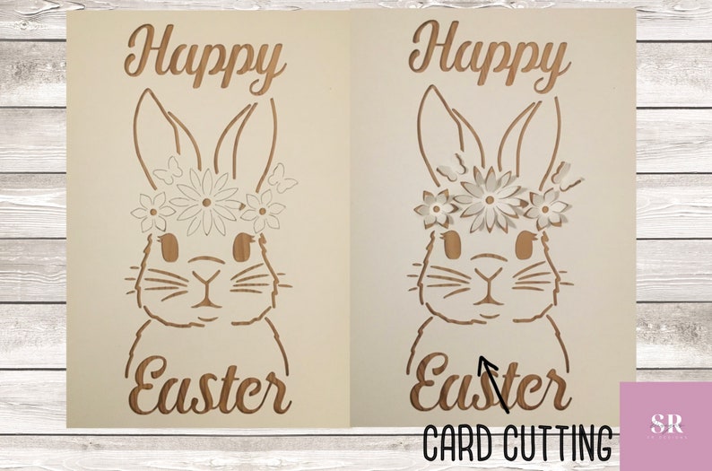 SVG: 3D/ pop up Easter card. Bunny card. Happy Easter. Pop up card. Pop up butterflies. flower card. Pop up svg. SVG/PNG. image 2
