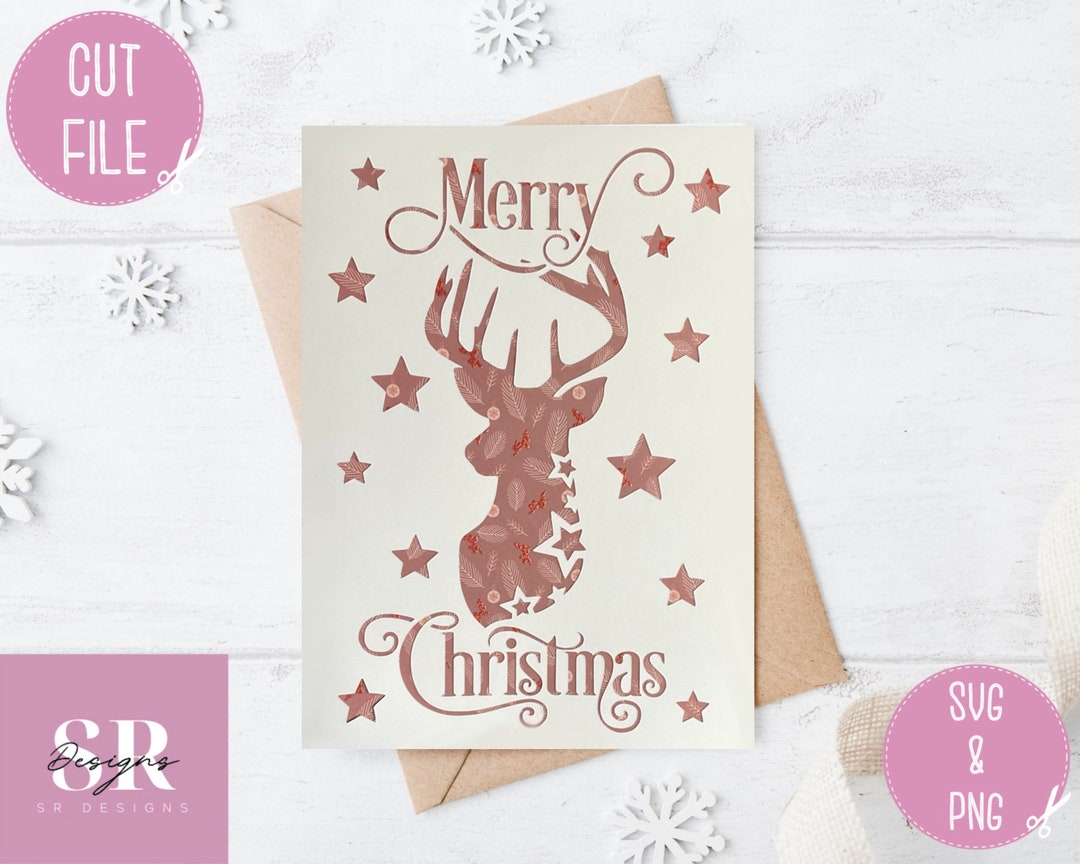 SVG: Christmas Card. Christmas Card Svg. Merry Christmas Svg. Cricut