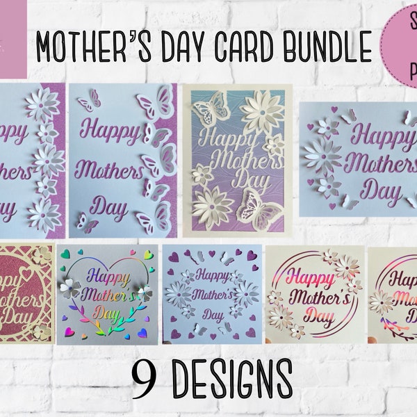 SVG: ‘pop up’/ 3D Mother’s Day Card Bundle. Mother’s Day svg. Paper cutting. Mother’s Day card bundle. Pop up SVG. 3D SVG.