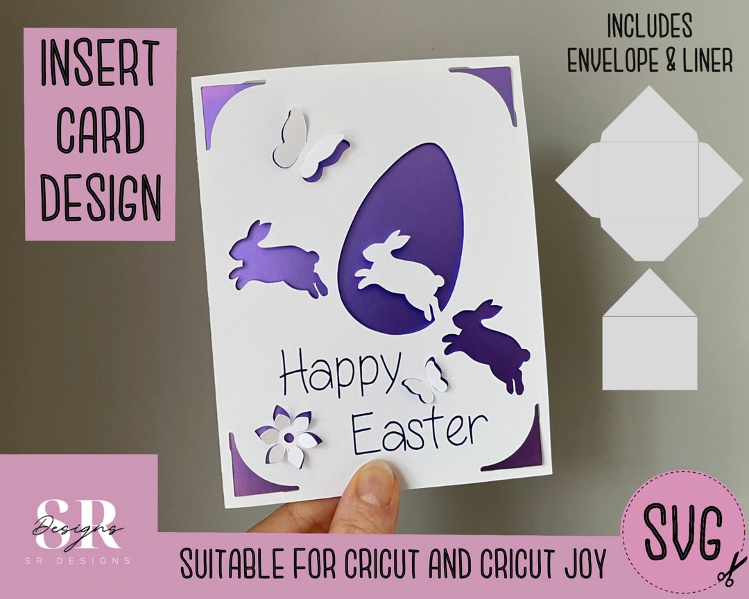 SVG: Easter Insert Card. Cricut Joy Friendly. Draw and Cut Card Design ...