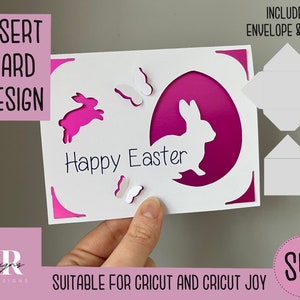 SVG: Easter insert card. Cricut Joy friendly. Draw and cut card design. Envelope template included. Cricut Joy Easter card SVG