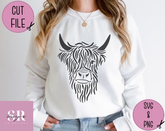 SVG: Highland cow. Highland cow cut file. Highland cow svg. Vinyl highland cow. Highland cow svg.