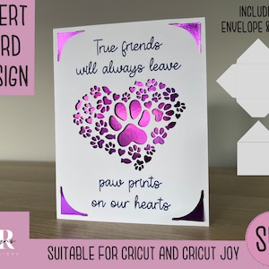SVG: insteekkaart na overlijden huisdier. Cricut Joy-vriendelijk. Teken en snij een kaartontwerp. Cricut Joy huisdier rouwkaart SVG