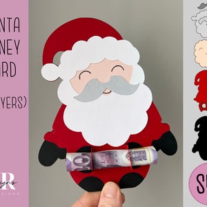 SVG: carta di denaro di Babbo Natale. Possessore di denaro di Natale. Cricut Joy amichevole. Taglia e disegna la carta. Portavalute svg. Cartolina di Natale svg. Money card svg.