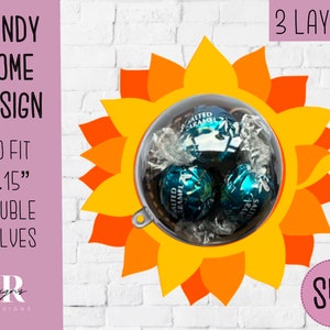 Sunflower candy dome svg. Chocolate holder svg. sunflower candy holder. sunflower candy dome. Party favour. sunflower candy dome design