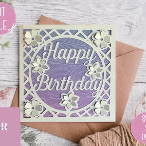SVG: ‘pop up’/ 3D Happy birthday card. Digital download. Paper cutting. Birthday card svg. Happy birthday svg. Floral pop ups. Pop up svg.