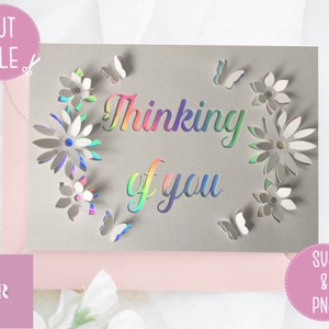 SVG: 3D/ ‘pop up’ Thinking of you card. Pop up bereavement card. Pop up butterflies. Bereavement card svg. Pop up svg. SVG/PNG.