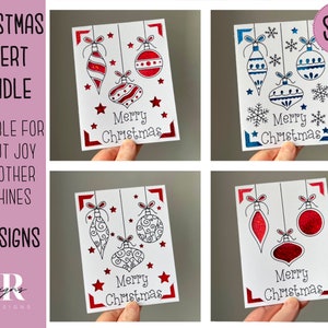 SVG: Paquete de tarjetas de inserción navideña. Navidad svg. Tarjeta de Navidad svg. Corte de papel. Paquete svg de tarjetas de Navidad. SVG 3D.