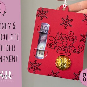 SVG: Porta carte di denaro e cioccolato natalizio. Portasoldi natalizio. Cricut Joy amichevole. Cartolina di Natale in formato SVG. Carta di denaro in formato SVG. Porta caramelle