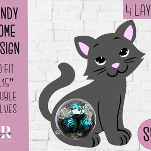 Domo de caramelo de gato svg. Soporte de chocolate svg. Soporte para caramelos para gatos. Domo de caramelo de gato. Cúpula de caramelo. Favor de la fiesta