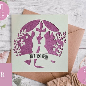 SVG: Trouwkaart. Viering. Bruiloft svg. De heer & mevrouw kaart. Personaliseerbare kaart Jubileumkaart svg. Pop-up bloemen. 3d bloemen. Pop-up SVG