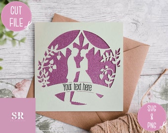 SVG: Wedding card. Celebration. Wedding svg. Mr & Mrs card. Personalisable card Anniversary card svg. Pop up flowers. 3d flowers. Pop up SVG