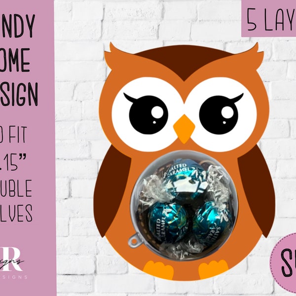 Owl candy dome svg. Chocolate holder svg. owl candy holder. owl candy dome. Party favour. candy dome design