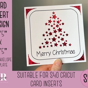 SVG: Weihnachtskarte. Cricut S40 Einlagekarte. Weihnachtskarte svg. Quadratische Weihnachtskarte. Weihnachtskartenschablone und Umschlag.