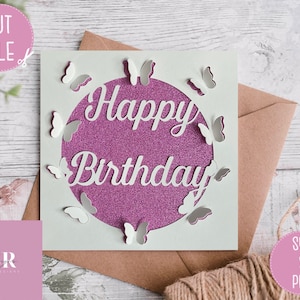 SVG: ‘pop up’/ 3D Birthday card. Card svg. Happy birthday svg. Birthday card svg.Pop up butterfly. Pop up SVG. 3D card svg. Cricut card svg.