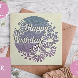 SVG: Verjaardagskaart digitale download. Gefeliciteerd. Bloemenkaart. Verjaardagskaart svg. Gelukkige verjaardag svg. Bloemen verjaardag svg. SVG/PNG