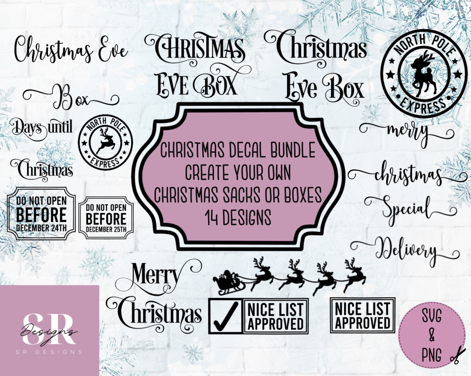 SVG: Christmas Sack Decal Bundle. 14 Designs. Create Your Own - Etsy UK