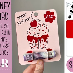 SVG: biglietto di compleanno. Cricut Joy amichevole. Taglia e disegna la carta. Portavalute svg. Biglietto di compleanno svg. Money card svg.