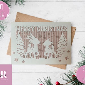 SVG: Cartão de Natal. Cartão de Natal svg. Feliz Natal svg. Cartão Cricut svg. Fonte Desire Christmas. Cartão de cena de Natal svg.