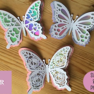 Paper Butterfly SVG cut file bundle. 3D butterfly. Butterfly bundle. Butterfly paper cut template. Floral butterfly svg/png.