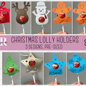 Paquet de porte-lolly de Noël. Lolly support svg. Porte-lolly de Noël. paquet de porte-ventouse. Paquet de porte-lolly de Noël