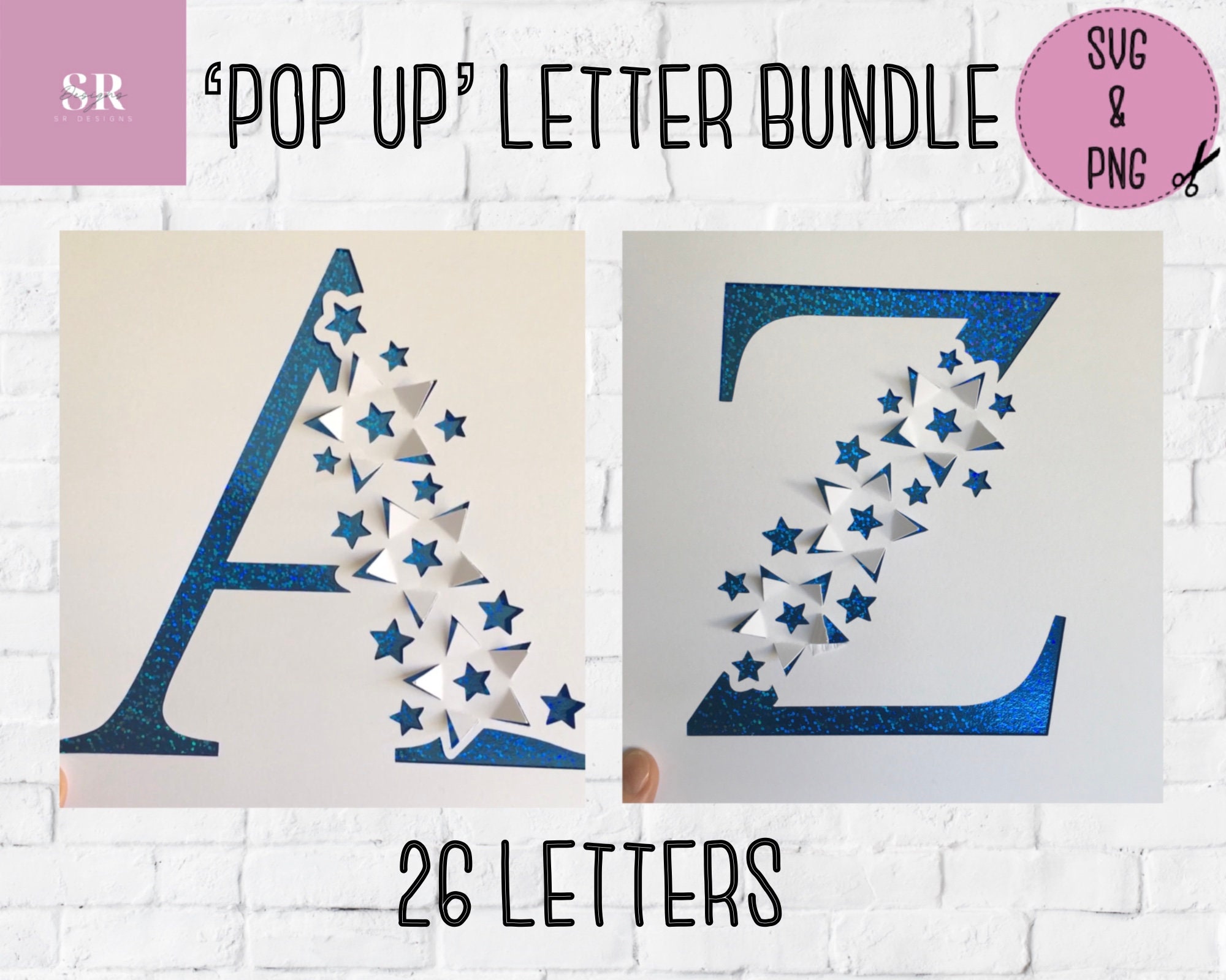 SVG: Pop Up/ 3D Alphabet Bundle. 26 Letters. Alphabet Pop Up. Etsy Israel