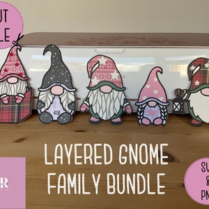SVG: Layered Gnome bundle. 3D Gonk svg. Layered gnome family svg.Christmas Gnome svg. Christmas Gonk svg. Layered Christmas gnome. SVG. PNG.