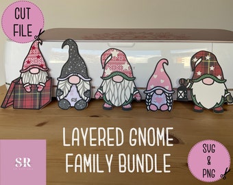 SVG: Layered Gnome bundle. 3D Gonk svg. Layered gnome family svg.Christmas Gnome svg. Christmas Gonk svg. Layered Christmas gnome. SVG. PNG.