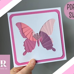 Modello di modello pieghevole Butterfly Iris PDF e SVG. Modello di piegatura dell'iride. disegno di carta farfalla. PDF taglio a mano
