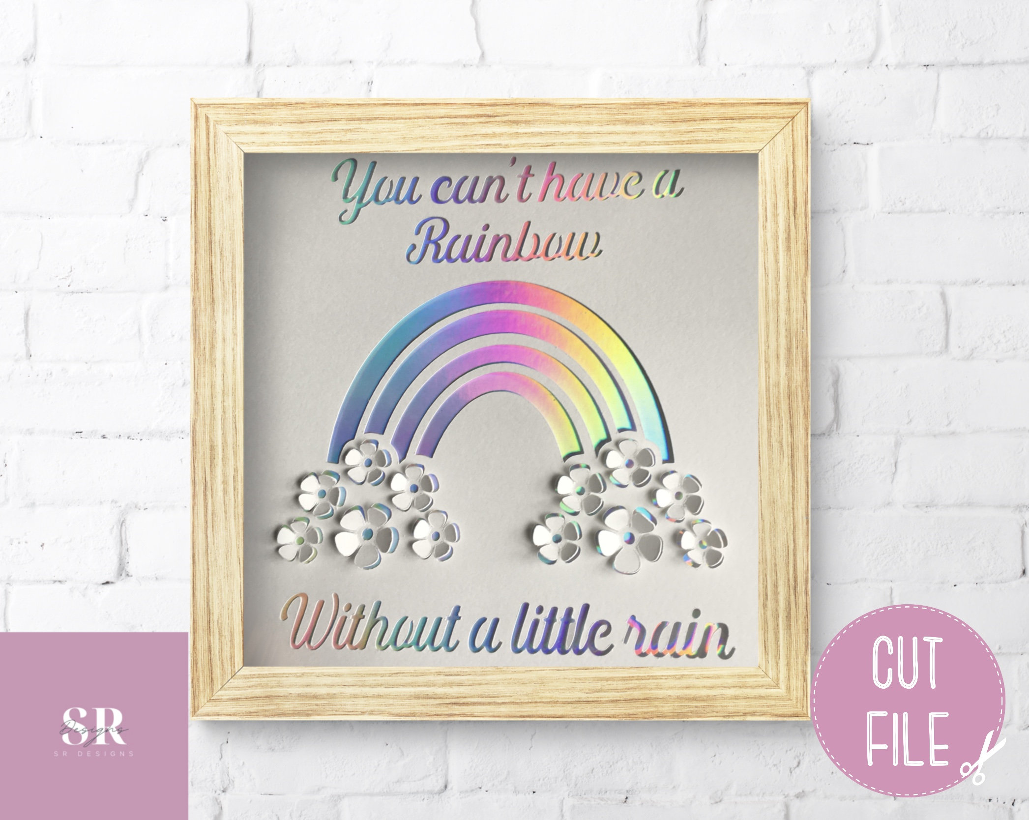 3D SVG You Cant Have a Rainbow Without a Little Rain. Paper Etsy UK