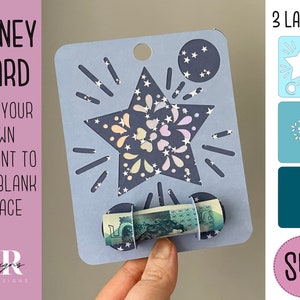 SVG: cartolina di Natale. Cricut Joy amichevole. Carta di denaro stella. Portavalute svg. Biglietto di compleanno svg. Money card svg.