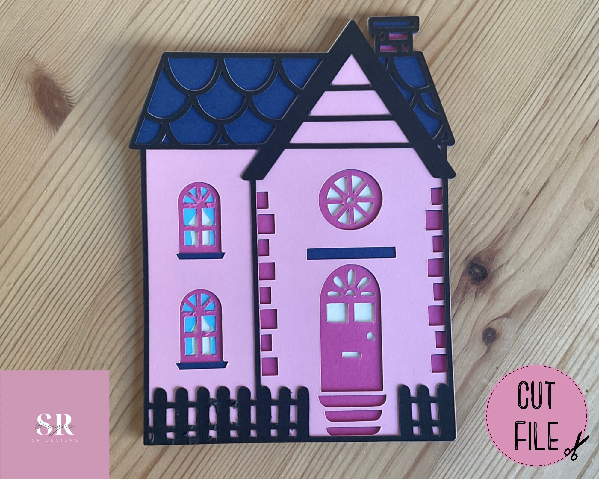 SVG 3D Layered House. Paper Cutting. Layered Svg. House Svg. Etsy