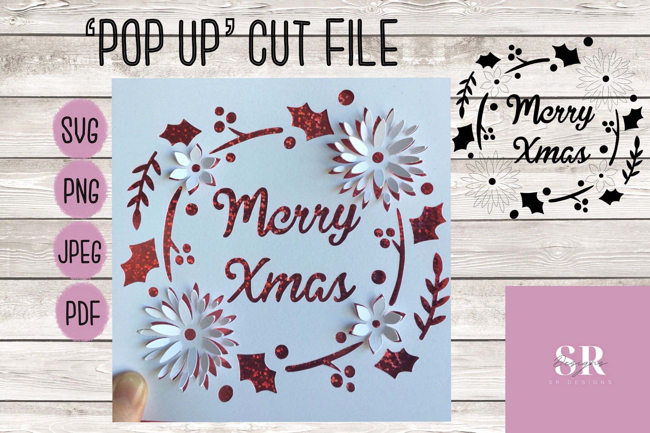 Svg: 3d/ pop up christmas card. christmas tree card. merry SVG: 3D/ pop up Christmas card digital download. Merry Xmas. | Etsy