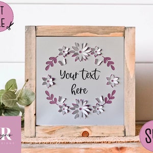 SVG: 3D/ ‘pop up’ Floral wreath. Wedding card svg. Love heart svg. Pop up flowers. Wreath svg. Pop up svg.