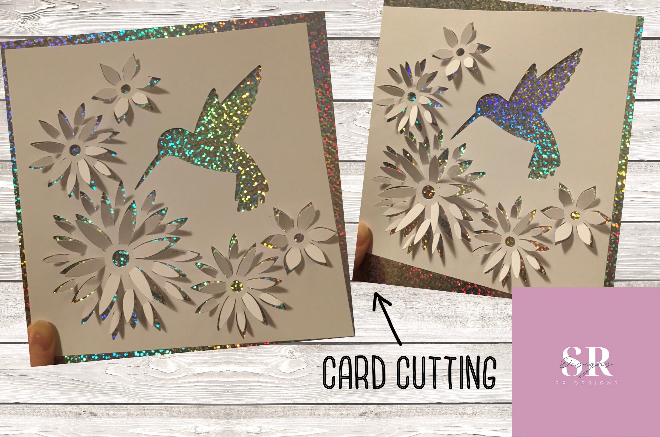 Download SVG: pop up/ 3D Floral hummingbird. Card cutting file. | Etsy
