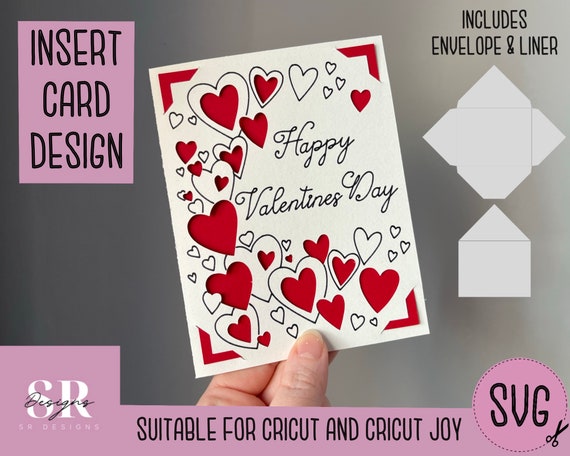 SVG: Valentines Day Insert Card. Cricut Joy Friendly. Draw 