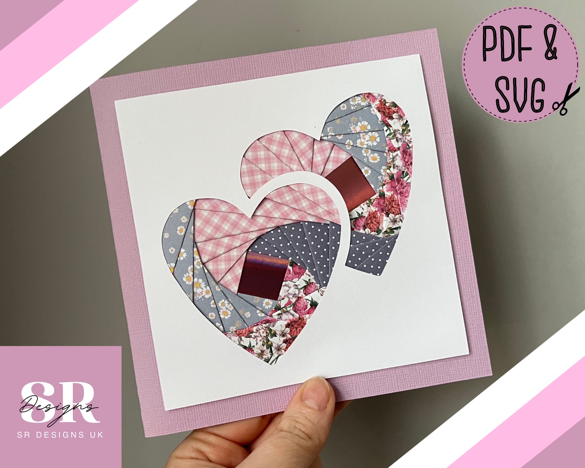 Heart Iris Folding Pattern Template PDF & SVG. Iris Folding - Etsy UK