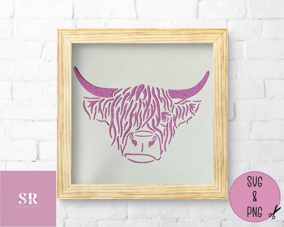 SVG: Highland cow. Highland cow card cut file. Highland cow svg. Vinyl highland cow.