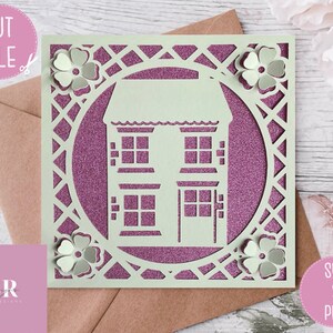 SVG: 'Pop up'/ 3D New Home Karte. Digitaler Download. Scherenschnitt. Neue Heimkarte svg. Home sweet home svg. Florale Pop Ups. Pop up svg.