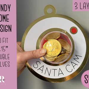 Santa Cam Candy Dome Ornament svg. Schokoladenhalter svg. Weihnachtlicher Bonbon Halter. Santa Cam Candy Dome. Santa Cam svg. Kugel Ornament svg