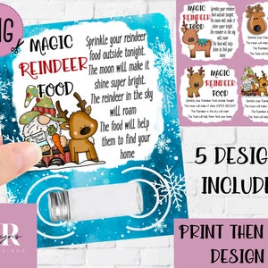 PNG: pacchetto di carte alimentari per renne. Porta cibo per renne. Carta di renna PNG. Cartolina di Natale png. PNG di Natale stampabile. Stampa e poi taglia il disegno