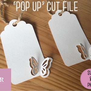 SVG: ‘pop-up’/3D vlinder cadeaukaartjes. Papier snijden. Pop-up-SVG. 3D-SVG. Vlinder-svg. Sjabloon voor cadeaulabels. Cadeaulabel gesneden bestand.