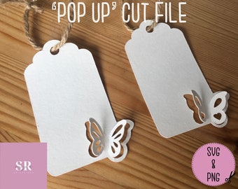 SVG: &#39;pop up&#39; / 3D Schmetterling Geschenkanhänger. Scherenschnitt. Pop-up SVG. 3D SVG. Schmetterling svg. Geschenkanhänger Schablone. Geschenkanhänger Ausschneidedatei.