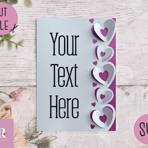 SVG: 'pop up'/ Tarjeta de corazón 3D en blanco. Tarjeta svg. Corazones emergentes. Aparece SVG. Tarjeta 3D svg. Tarjeta en blanco svg. tarjeta cricut