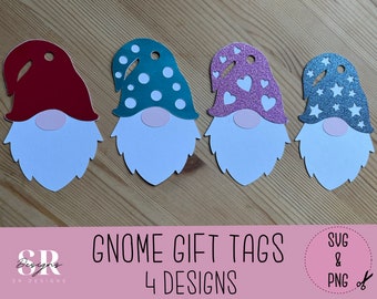 SVG: Gnome Gift Tag bundle. Paper cutting. Gnome SVG. Christmas gift tag. Gift tag template. Gift tag cut file. Gnome gift tags