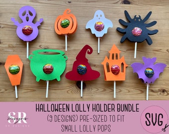 Halloween lolly holder bundle. 9 designs. Lolly holder svg. Halloween lolly holder. sucker holder bundle. Halloween lolly holder bundle