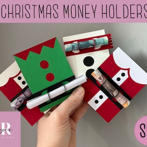SVG: pacchetto porta soldi di Natale. Possessore di denaro di Natale. Cricut Joy amichevole. Portavalute svg. Cartolina di Natale svg.