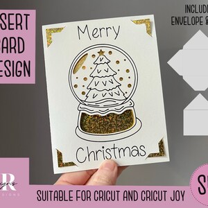 SVG: cartolina di inserimento natalizio. Cricut Joy amichevole. Disegna e taglia il design delle carte. Modello di busta incluso. Cartolina di Natale Cricut Joy SVG
